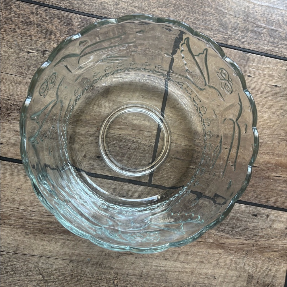 Vintage Colony Crafts Crystal Garden Crystal Salad Bowl  9 in x 8.25" 5.3 lbs - Picture 3 of 7